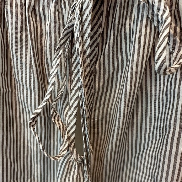 Gibson Latimer Striped Blouse Oversized Large Tie back Layered Sleeves - Picture 3 of 11